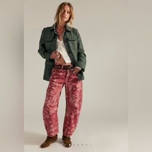 We The free mid rise barrel jeans red rock